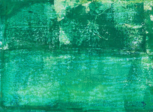 istock Grungy green and teal hand painted texture 846144968