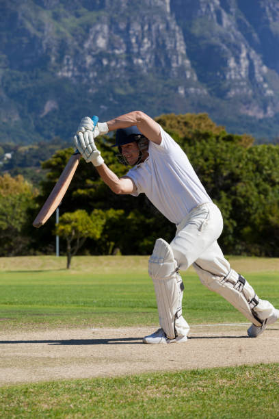 istock Cricket player playing on field during sunny day 846165296