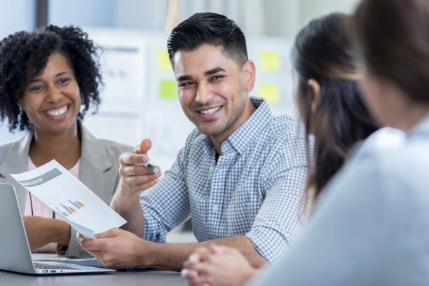istock Confident male accountant discusses financial items 846168882