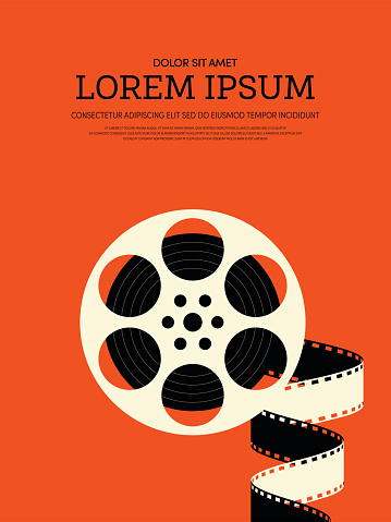 Movie and film modern retro vintage poster background. Design element template can be used of backdrop, brochure, leaflet, vector illustration