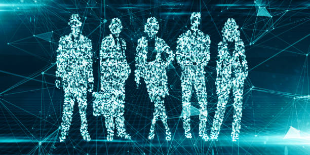 istock Digital people in virtual reality conceptual online internet gateway to VR world 846181678