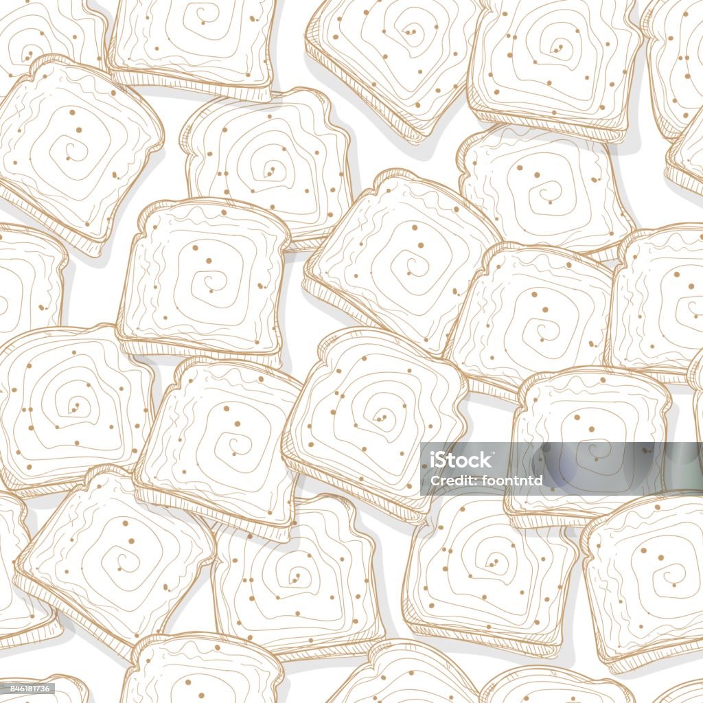 Pattern Bred Pattern Bread Hand Drawing Graphic Background Stock Illustration ...
