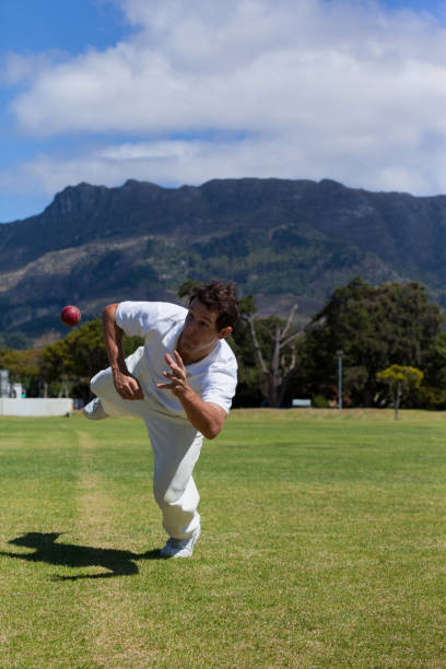 istock Player diving to catch ball on field against sky 846193470