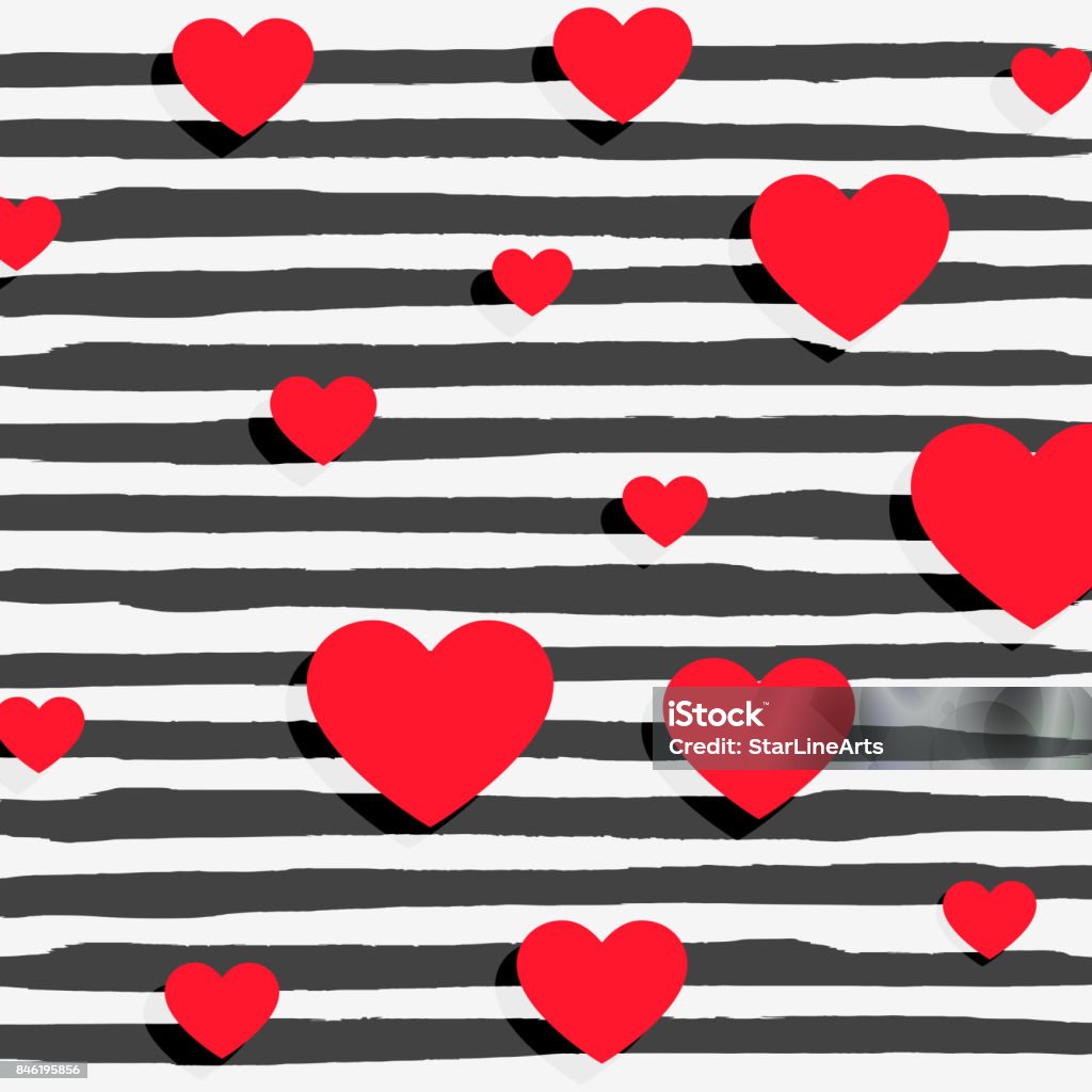 Trái Tim Màu Đỏ Trên Nền Sọc Đen Hình minh họa Sẵn có - Tải xuống ...