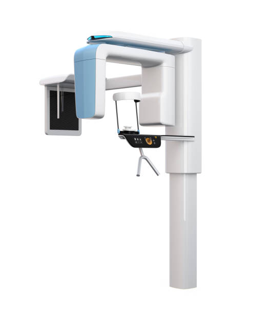 istock Dental X-ray machine with cephalometric unit isolated on white background 846205232