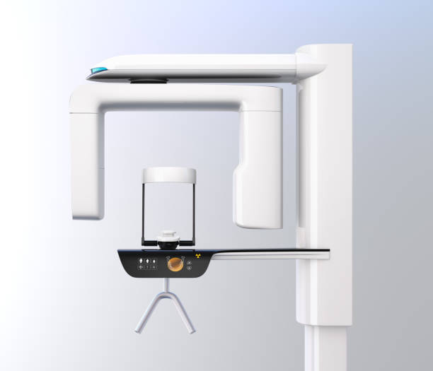 istock Side view of dental X-ray machine isolated on gradient background 846205294