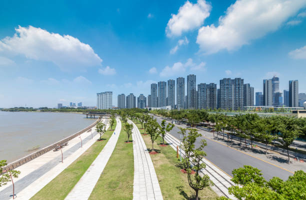istock modern building and beautiful park, china. 846211080