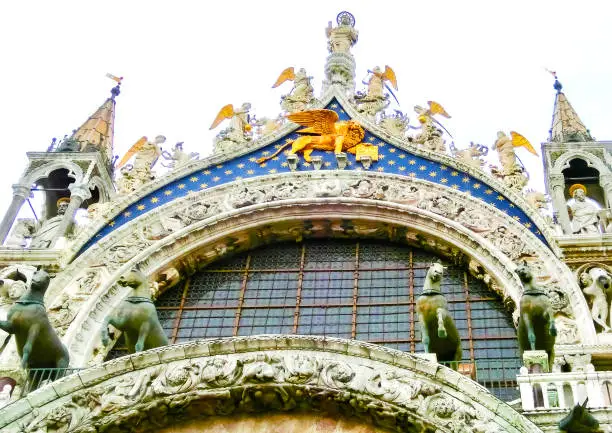 Photo of Cathedral of San Marco, Venice, Italy. Roof architecture details