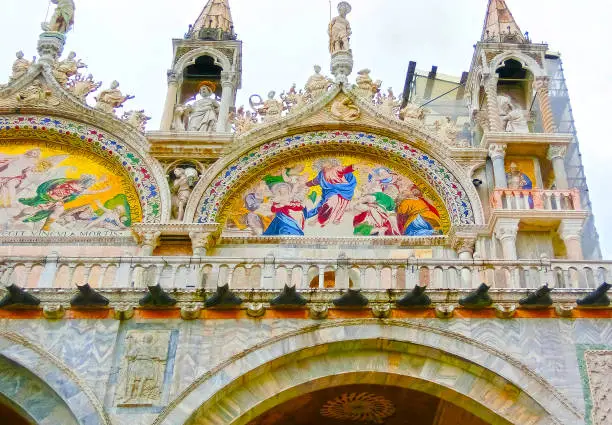 Photo of Cathedral of San Marco, Venice, Italy. Roof architecture details