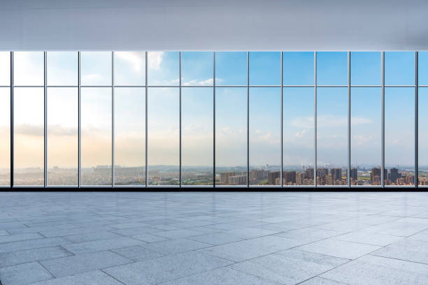 istock Panoramic skyline and buildings from glass window 846211992