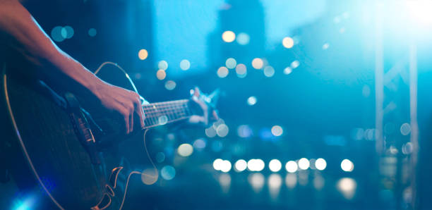 istock Guitarist on stage for background, soft and blur concept 846214568