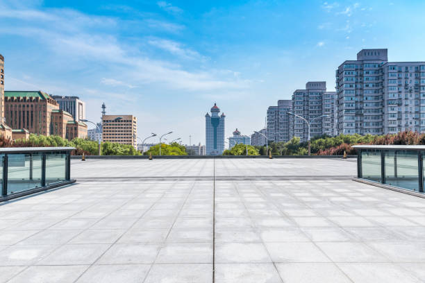 istock Panoramic skyline and buildings with empty concrete square floor in beijing 846217876