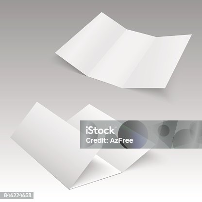 istock Trifold white template paper. Vector illustration 846224658