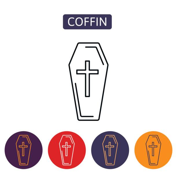 ilustrações de stock, clip art, desenhos animados e ícones de coffin vector icon. - transsylvania