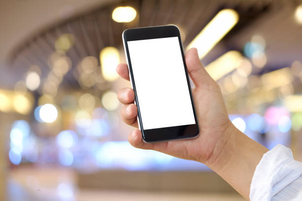 istock Man hand holding blank screen smartphone. 846225112