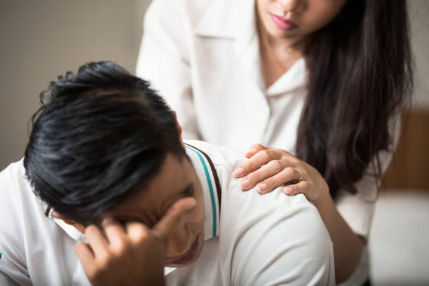 Husband are thinking about debt His wife took solace