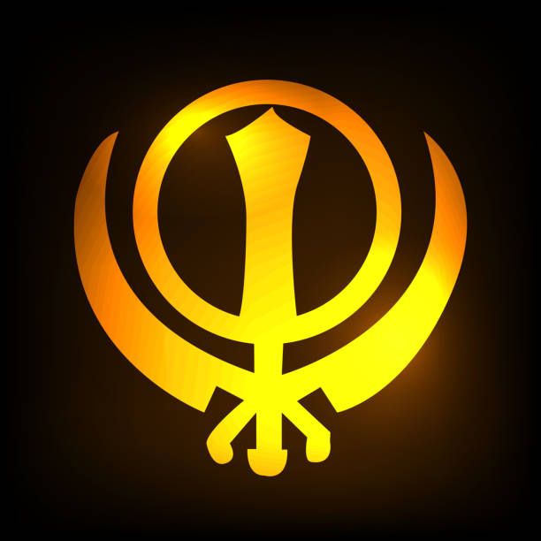 abbildung des sikh festivals guru nanak jayanti background - khanda stock-grafiken, -clipart, -cartoons und -symbole