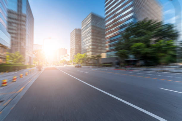 istock Empty Road with modern business office building in beijing 846228508
