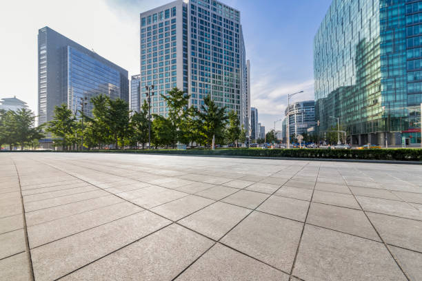 istock Empty floor with modern business office building in beijing 846229128