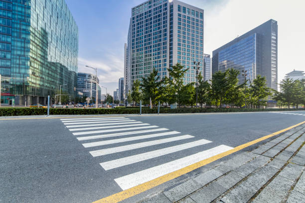 istock Empty Road with modern business office building in beijing 846229154