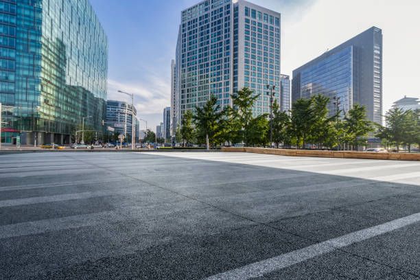 istock Empty floor with modern business office building in beijing 846229256