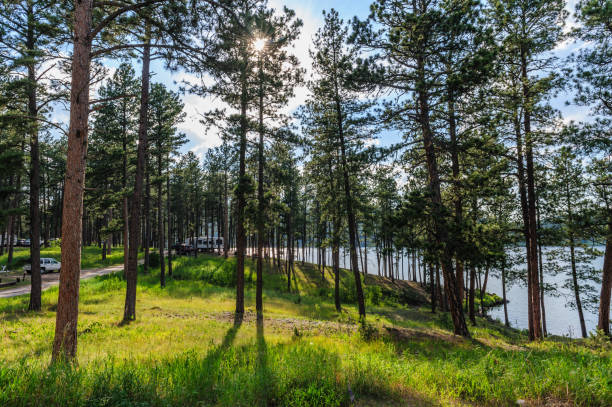 camping lago de sheridan - south dakota fotografías e imágenes de stock