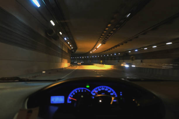 istock Car driving into the tunnel 846233282