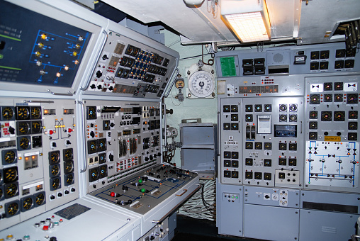 control room of an inside a submarine
