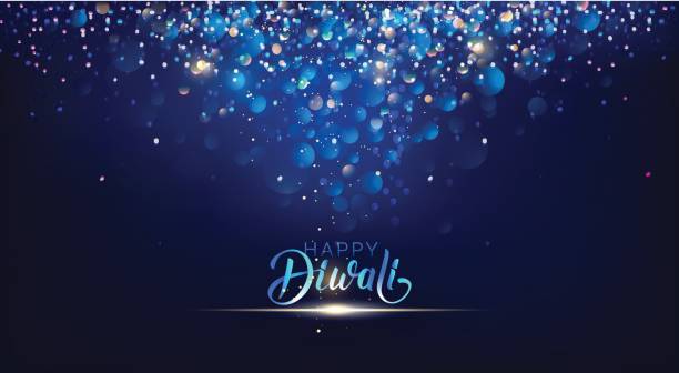 plakat świateł festiwalu diwali. - defocused blue illuminated backgrounds stock illustrations