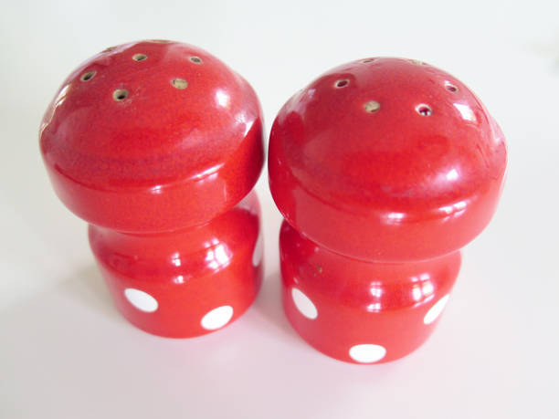 istock Red polka dotted cruet set 846243650
