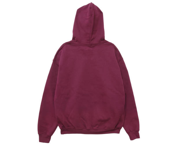 blank hoodie sweatshirt color maroon back view