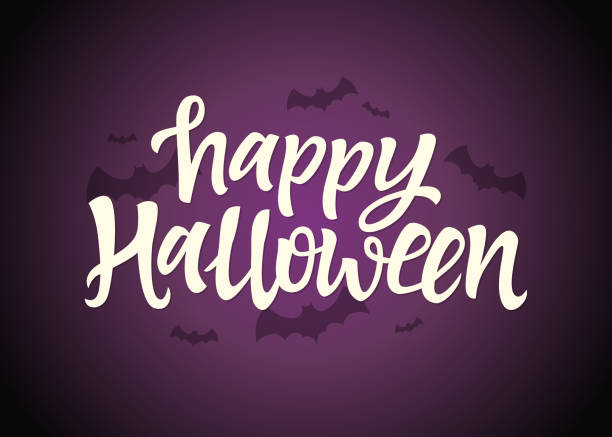 istock Happy Halloween - celebration card with hand drawn brush pen lettering 846244048