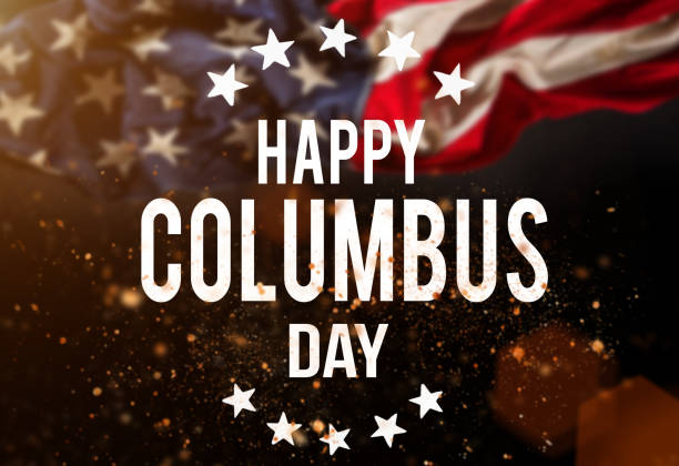 istock Happy Columbus day banner, patriotic background 846248192