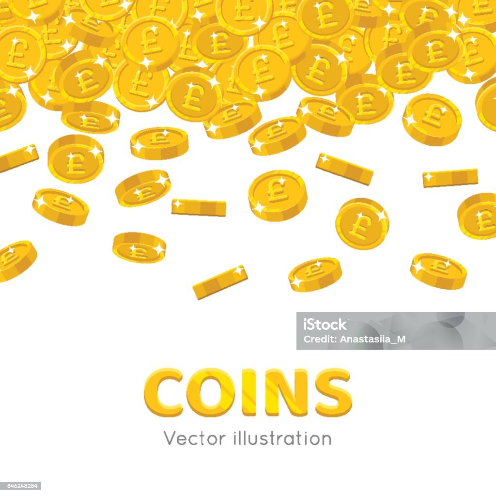 Ilustración de Libras De La Lluvia De Oro De Dibujos Animados Marco y más  Vectores Libres de Derechos de Moneda - iStock