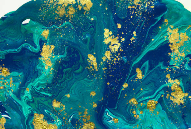 istock Marbled abstract background. Liquid marble pattern. Colorful marble backdrop. Golden glitter texture. 846250908