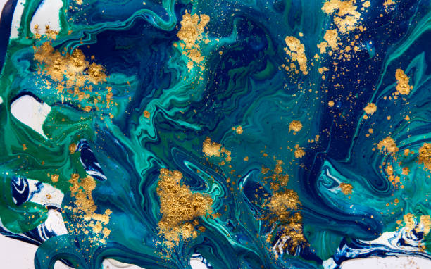 istock Marbled abstract background. Liquid marble pattern. Colorful marble backdrop. Golden glitter texture. 846250926