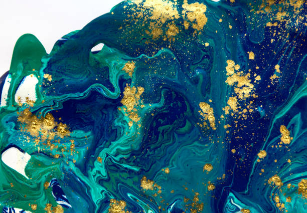istock Marbled abstract background. Liquid marble pattern. Colorful marble backdrop. Golden glitter texture. 846250956