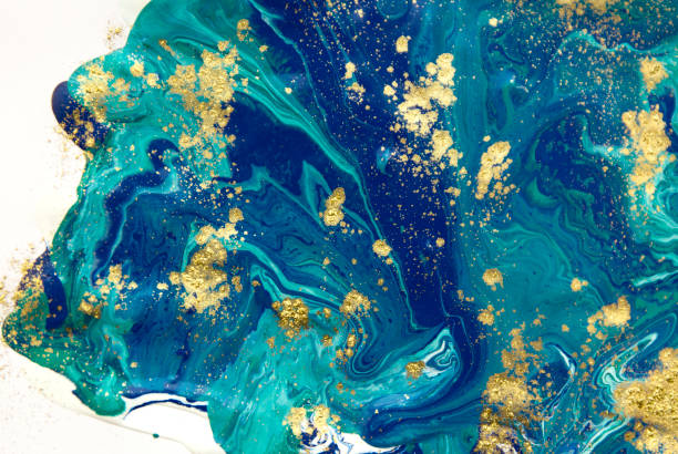 istock Marbled abstract background. Liquid marble pattern. Colorful marble backdrop. Golden glitter texture. 846251006
