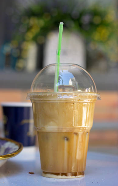 istock Iced coffee frappe in plastic cup 846251262