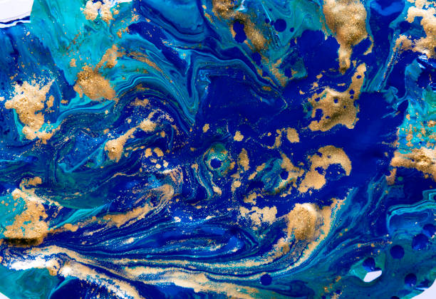istock Marbled abstract background. Liquid marble pattern. Colorful marble backdrop. Golden glitter texture. 846251276