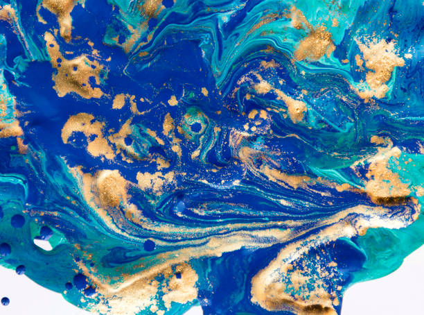 istock Marbled abstract background. Liquid marble pattern. Colorful marble backdrop. Golden glitter texture. 846251368