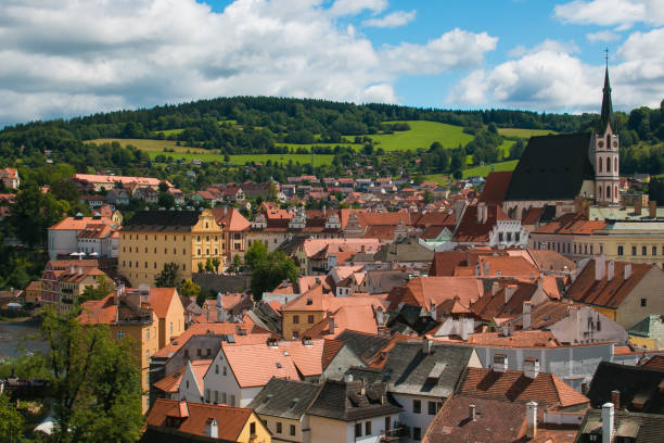 istock Panoramic view of Cesky Krumlov medieval village 846255136