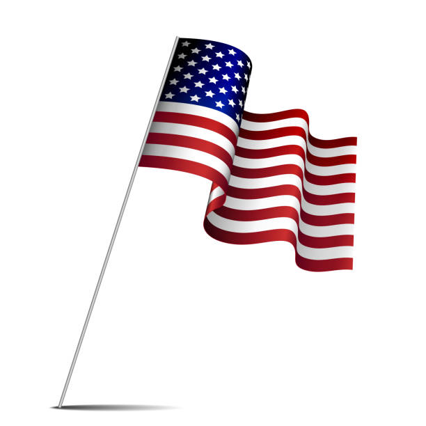 Waving american flag Waving american flag isolated on white background. Flag of the United States of America. Vector. 4th century bc stock illustrations