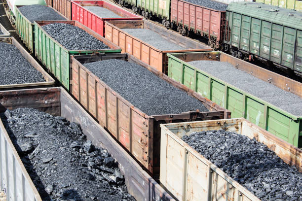istock rail cars loaded with coal. 846261838