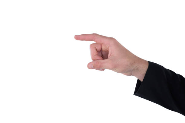 istock Cropped hand of businessman touching invisible interface 846266406