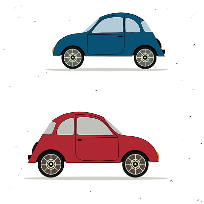 Two Cartoon Cars Stock Illustration - Download Image Now - Blue, Car,  Caricature - iStock