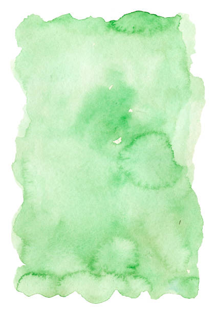istock Hand painted bright green watercolor texture on white background 846270738