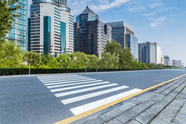 istock Empty Road with modern business office building in beijing 846270768