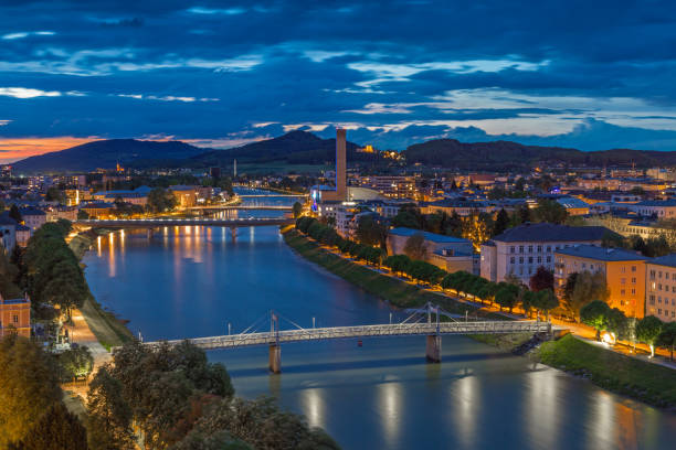 istock Salzburg, Austria at night 846271010