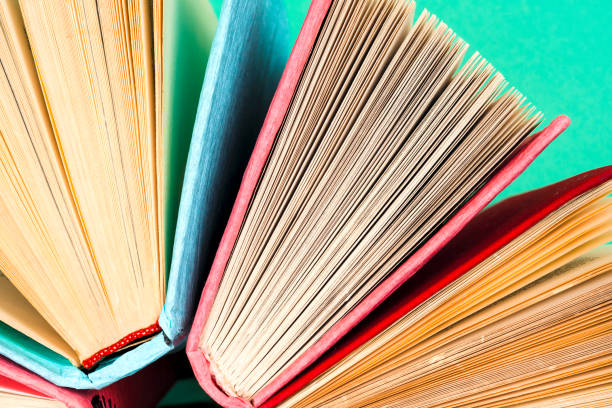 istock Top view of bright colorful hardback books in a circle. 846271104